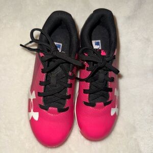 Under Armour Pink and Black Kids' Softball Cleats